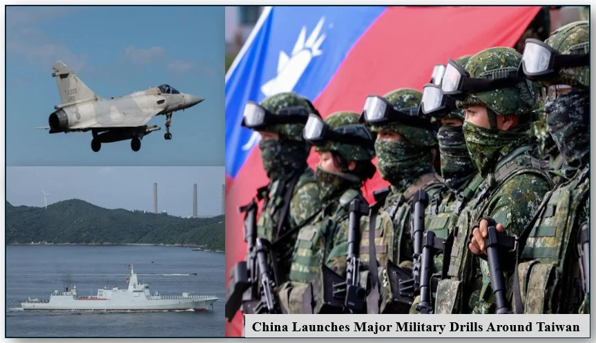 China launches major military drills around taiwan