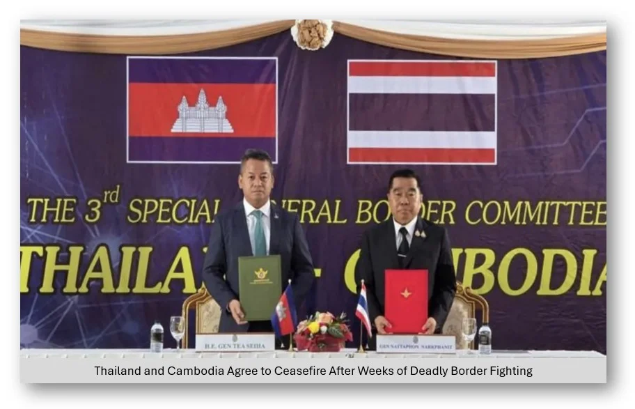 Thailand and cambodia agree to ceasefire