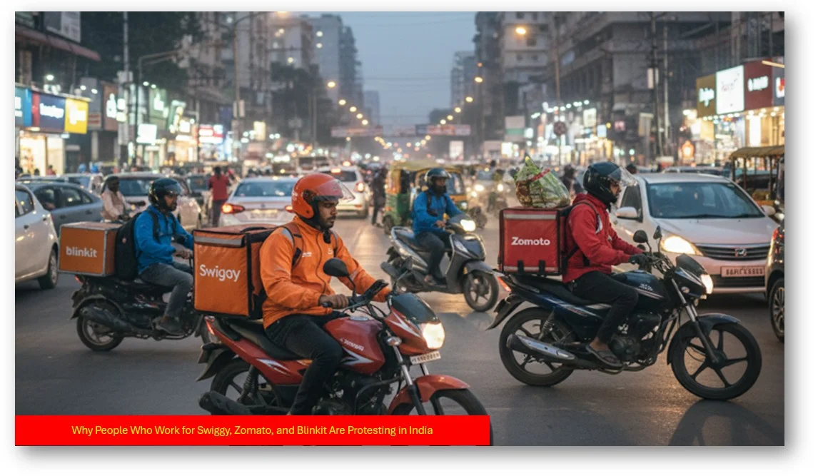 Why people who work for swiggy, zomato, and blinkit are protesting in india