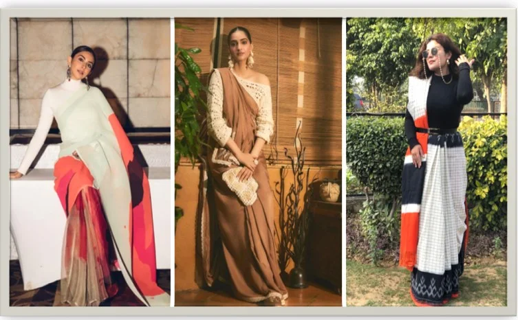 5 ways to style a sweater with sarees 