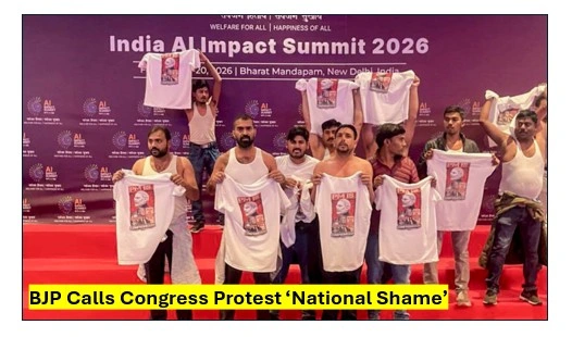 Bjp On Congress'S Shirtless Protest On Ai Summit: A National Shame 1 Congress's shirtless protest