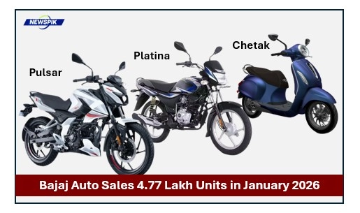 Bajaj auto sales 4. 77 lakh units in january 2026