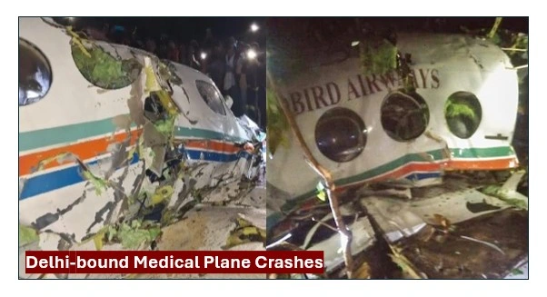 Medical plane crashes