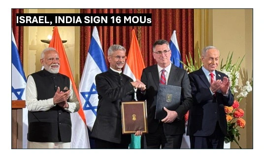 Israel, india sign 16 mous
