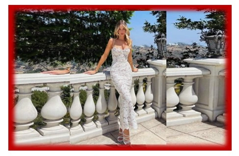 Crocheted lace maxi dress