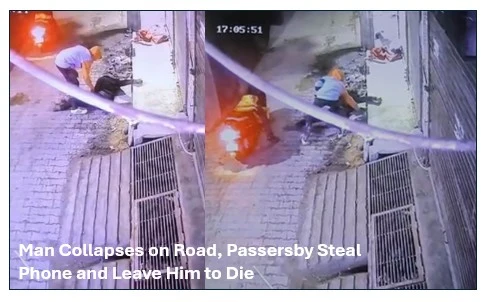 Man collapses on road
