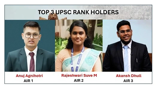 Top 3 upsc rank holders