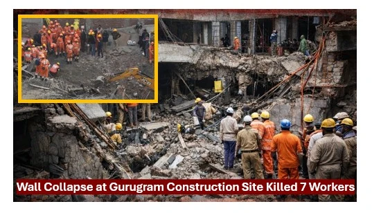 Wall collapse at gurugram