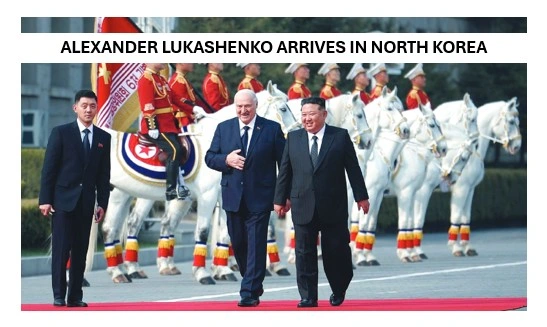 Alexander lukashenko arrives in north korea