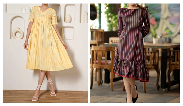 Striped cotton dress