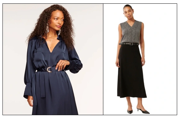 Cecile belted midi dress