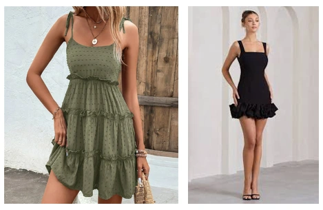 Ruffled strappy mini dress