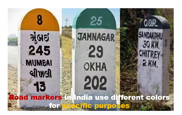 Black, Yellow, Green… Ever Wondered What Different Colours Of Indian Road Markers Mean 1 Different colours of indian road markers