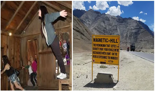 Mystery spot in santa cruz, california & magnetic hill in india's ladakh