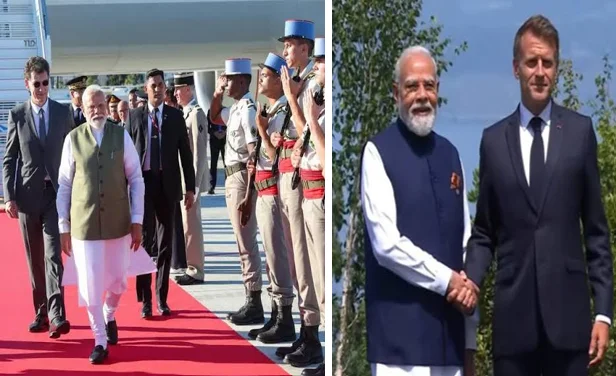 PM Modi and Emmanuel Macron in VivaTech Summit