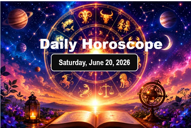Daily Horoscope - Saturday, June 20, 2026 : Astrological Predictions For All 12 Zodiac Signs 1 Daily horoscope - saturday, june 20, 2026