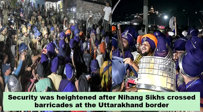 Nihang Sikhs Breach Uttarakhand Border Barricades Amid Tensions Over Karnprayag Arrests 1 Nihang sikhs breach uttarakhand border
